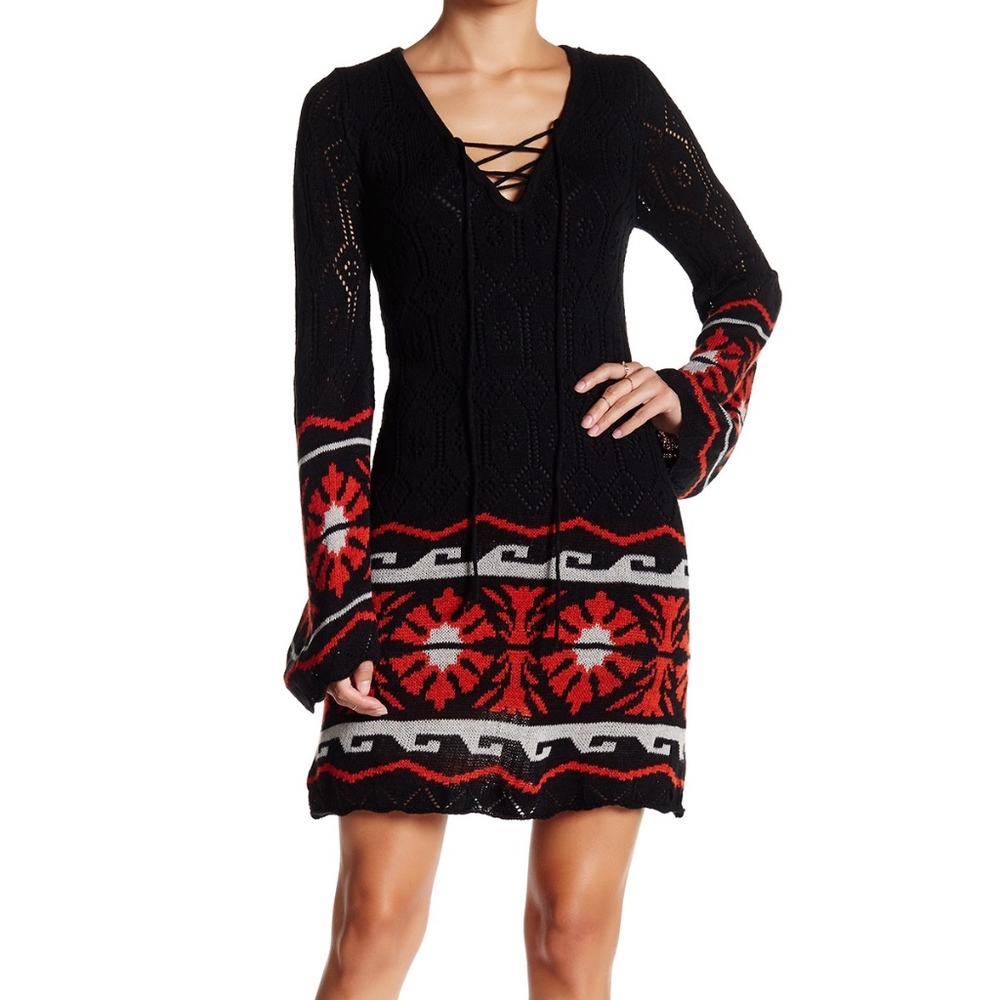 Flying Tomato Knit Lace-Up Dress size S